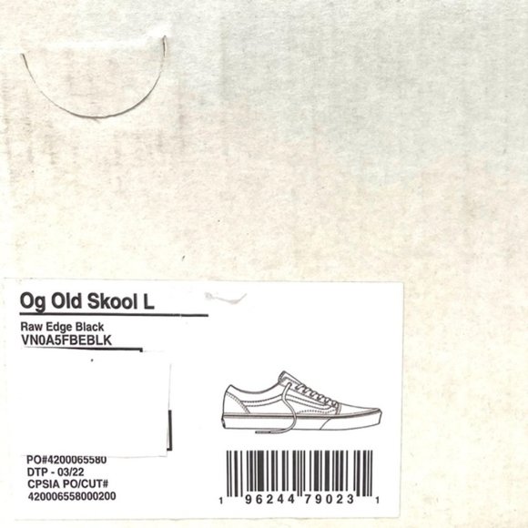 VANS Vault OG Old Skool LX Women's Shoes Canvas Raw Edge Black Skate VN0A5FBEBLK - Picture 8 of 9